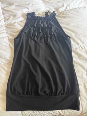 Heart Soul Y2K Vintage Bubble Ruffle Halter Tank Top